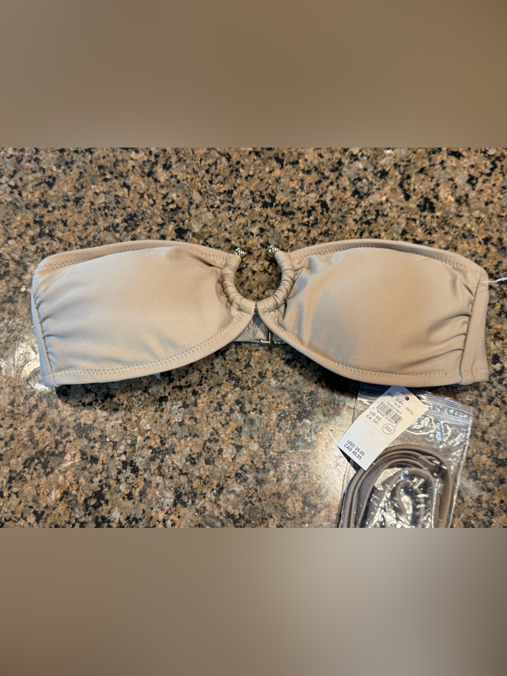 NEW NWT Aerie Strapless Bandeau Swim Top - Nude TAN